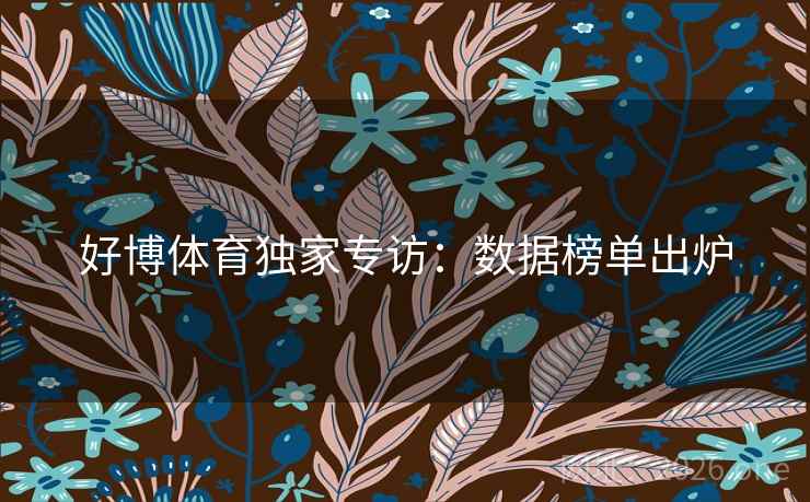 好博体育独家专访：数据榜单出炉